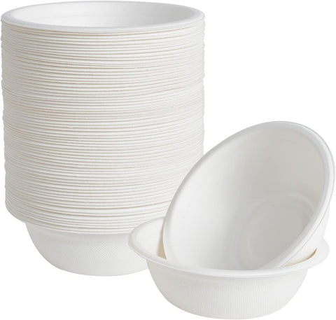 Premium Sugarcane Bagasse Round Bowls – 18cm 450ml, 600 Pack