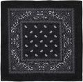 BANDANA Paisley 100% COTTON Head Wrap Durag Bandanna Summer Biker Scarf Mask - Black - SuperSaverAU - view 1