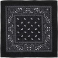 BANDANA Paisley 100% COTTON Head Wrap Durag Bandanna Summer Biker Scarf Mask - Black - SuperSaverAU - view 2