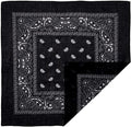 BANDANA Paisley 100% COTTON Head Wrap Durag Bandanna Summer Biker Scarf Mask - Black - SuperSaverAU - view 3