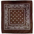 Premium Paisley Cotton Bandana - Brown, 54 x 54cm