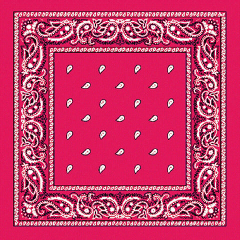 BANDANA Paisley 100% COTTON Head Wrap Durag Bandanna Summer Biker Scarf Mask - Hot Pink - SuperSaverAU - view 1