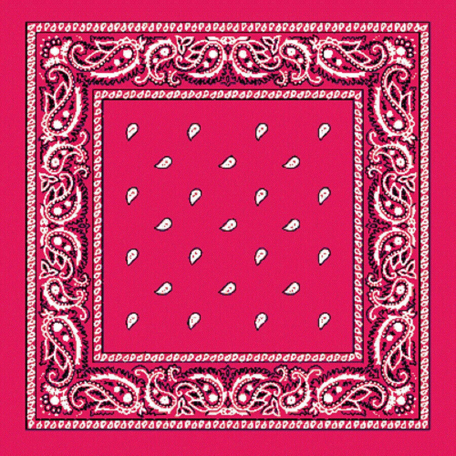 BANDANA Paisley 100% COTTON Head Wrap Durag Bandanna Summer Biker Scarf Mask - Hot Pink - SuperSaverAU - view 2