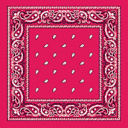 BANDANA Paisley 100% COTTON Head Wrap Durag Bandanna Summer Biker Scarf Mask - Hot Pink