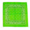 Premium Paisley Cotton Bandana - Light Green, 54 x 54cm