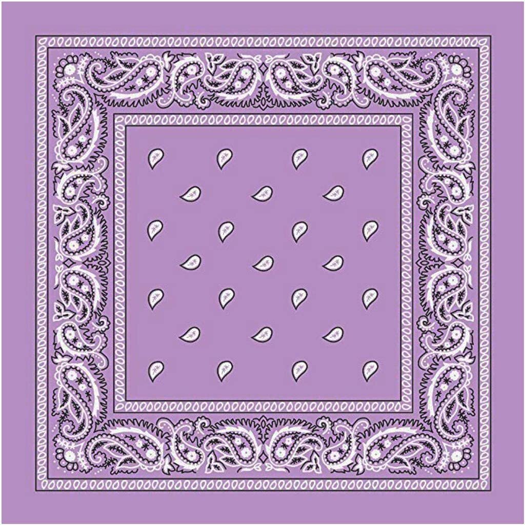 BANDANA Paisley 100% COTTON Head Wrap Durag Bandanna Summer Biker Scarf Mask - Lilac - SuperSaverAU - view 1
