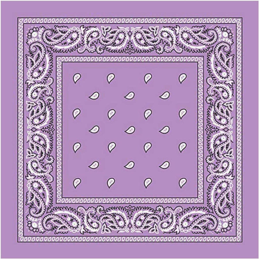 BANDANA Paisley 100% COTTON Head Wrap Durag Bandanna Summer Biker Scarf Mask - Lilac - SuperSaverAU - view 1
