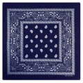 Premium Paisley Cotton Bandana - Navy Blue, 54 x 54cm
