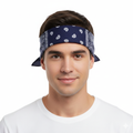 Premium Paisley Cotton Bandana - Navy Blue, 54 x 54cm
