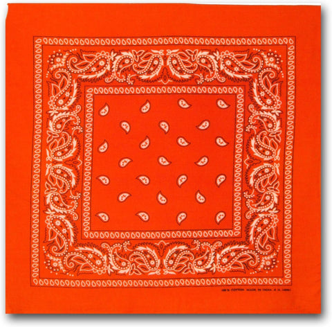 BANDANA Paisley 100% COTTON Head Wrap Durag Bandanna Summer Biker Scarf Mask - Orange - SuperSaverAU - view 2