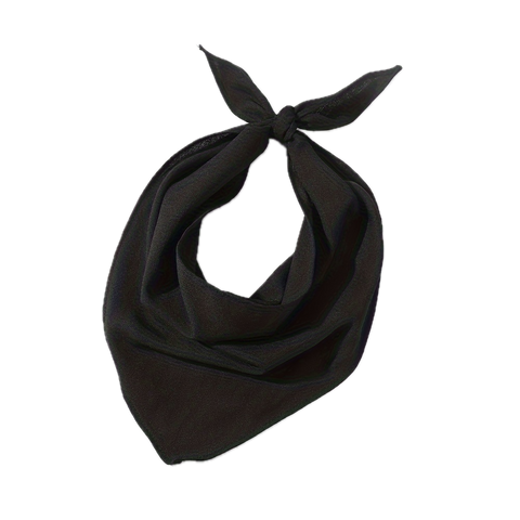 Premium Plain Cotton Bandana - Black, 54 x 54cm