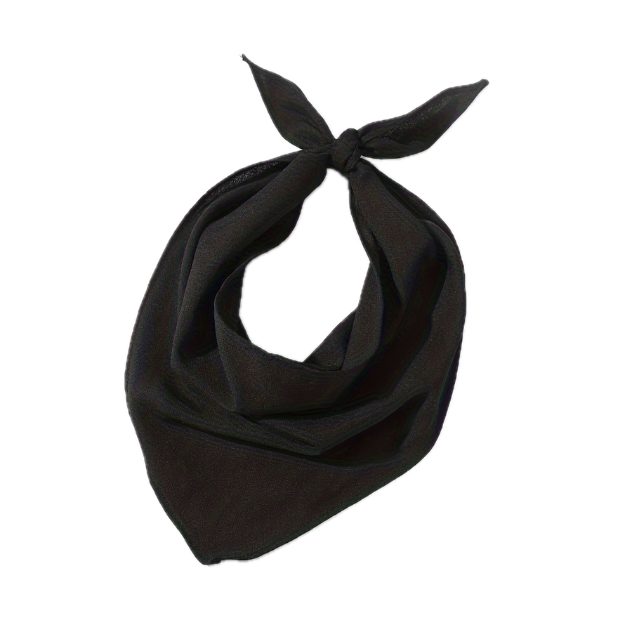 Premium Plain Cotton Bandana - Black, 54 x 54cm