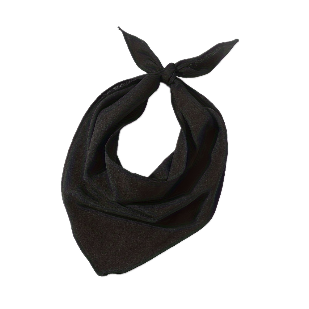 Premium Plain Cotton Bandana - Black, 54 x 54cm