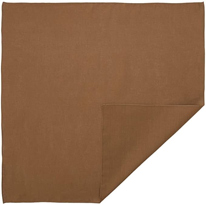 Premium Plain Cotton Bandana - Brown, 54 x 54cm