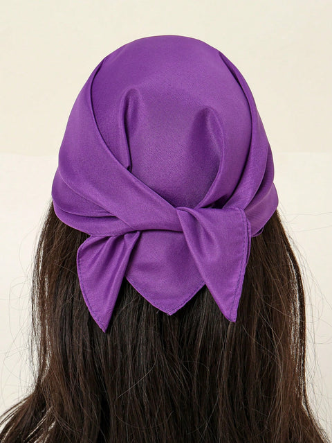 Premium Plain Cotton Bandana - Purple, 54 x 54cm