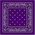 Premium Paisley Cotton Bandana - Purple, 54 x 54cm