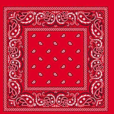 BANDANA Paisley 100% COTTON Head Wrap Durag Bandanna Summer Biker Scarf Mask - Red - SuperSaverAU - view 1
