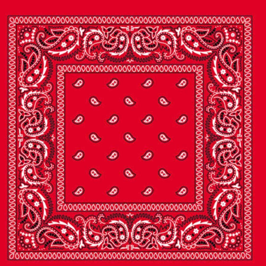 BANDANA Paisley 100% COTTON Head Wrap Durag Bandanna Summer Biker Scarf Mask - Red - SuperSaverAU - view 1