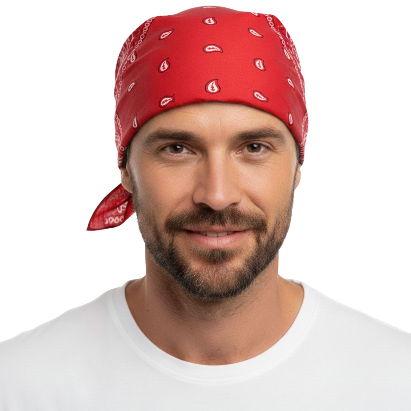 BANDANA Paisley 100% COTTON Head Wrap Durag Bandanna Summer Biker Scarf Mask - Red - SuperSaverAU - view 4