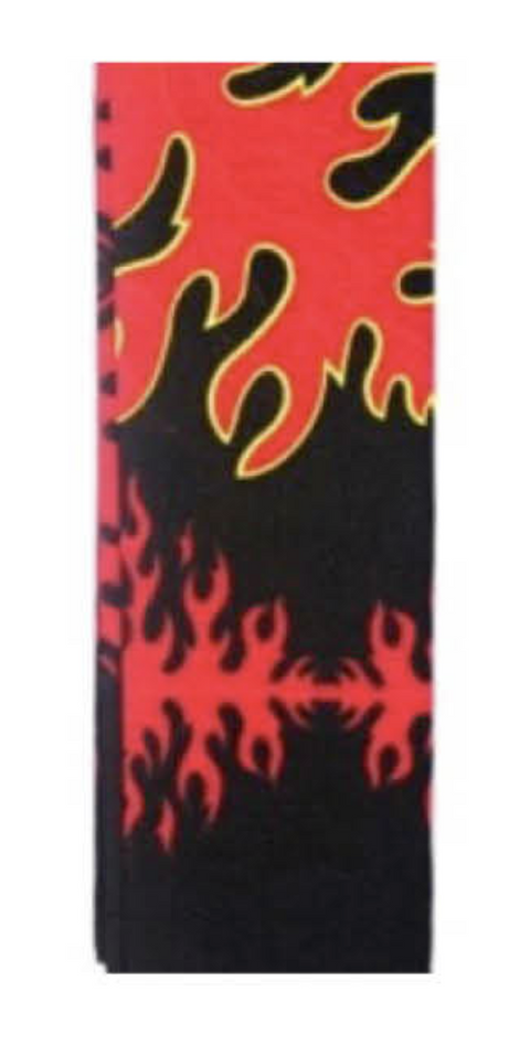 Premium Paisley Cotton Bandana - Red Fire on Black, 54 x 54cm