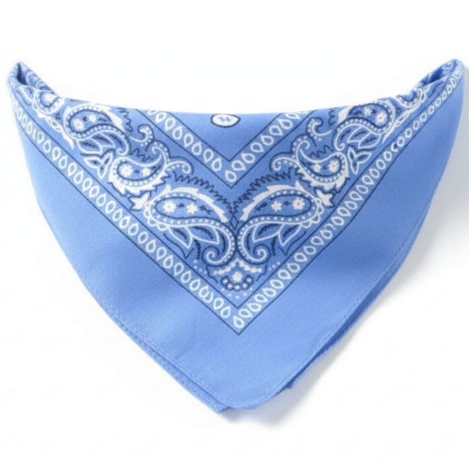 Premium Paisley Cotton Bandana - Sky Blue, 54 x 54cm