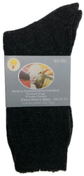 Premium 1 Pair Black Merino Wool Blend Thermal Work Socks 11-14