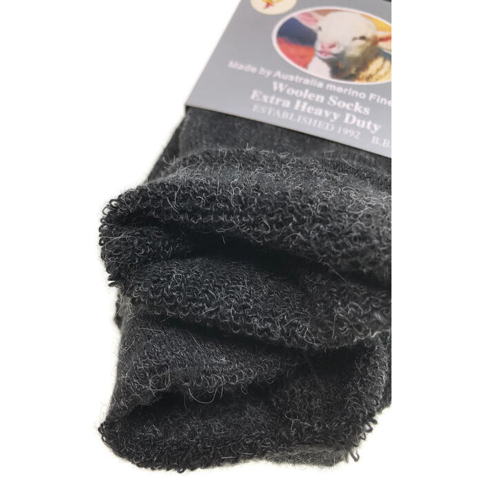 Premium 1 Pair Black Merino Wool Blend Thermal Work Socks 7-11