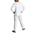 Premium Men's Beige Merino Wool Blend Thermal Underwear Set L