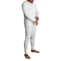 Premium Men's Beige Merino Wool Blend Thermal Underwear Set XL