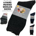 Premium 6 Pair Navy Merino Wool Blend Heavy Duty Work Socks 11-14