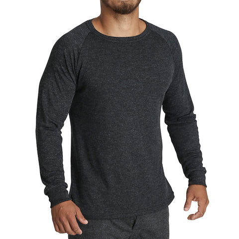 Premium Men's Black Merino Wool Blend Long Sleeve Thermal Top 5XL