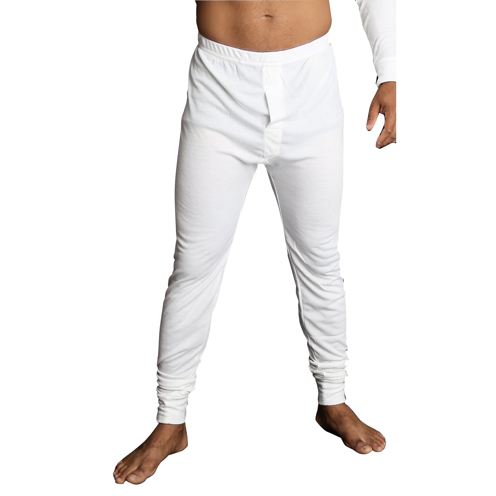 Premium Men's Beige Merino Wool Blend Thermal Long Johns XXL
