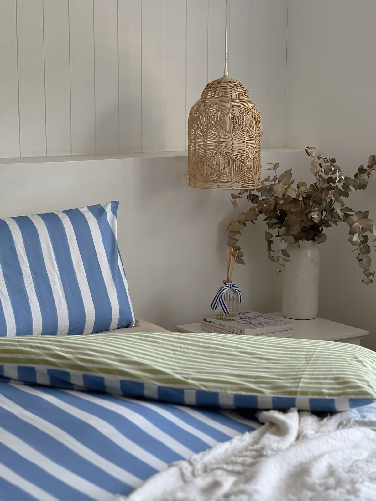 Premium Harmony Cotton Reversible Stripe Quilt Cover Set – King