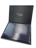 de Burg Crocodile Table Mats Set of 4 - Blue, Elegant Design, Durable PU Material - SuperSaverAU - view 1