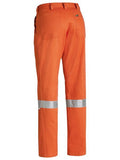 Bisley 3M Taped Cotton Drill Hi Vis Work Pants - Orange, 82 Regular