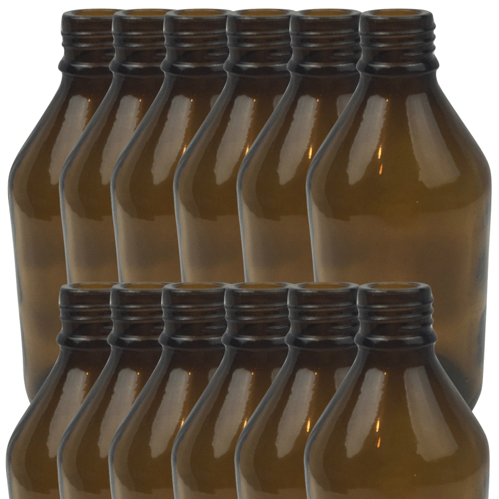 Premium 12 Pack 600ml Amber Glass Storage Bottles for Drinks Oils