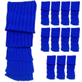 Premium 12 Pair Women's 80s Knit Leg Warmers Blue