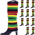 Premium 12 Pair Women's 80s Knit Leg Warmers Indigenous Colours