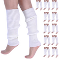 Premium 12 Pair White Women's 80s Knit Leg Warmers Bulk Pack