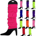 Premium 12 Pair Women's Neon Knit Leg Warmers 80s Dance Costume Assorted Pack