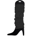 Premium 12 Pack Black Knitted 80s Party Leg Warmers