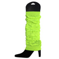 Premium 12 Pack Fluro Yellow Knitted 80s Party Leg Warmers