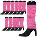 Premium 12 Pack Light Pink Knitted 80s Party Leg Warmers