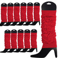 Premium 12 Pack Red Knitted 80s Party Leg Warmers