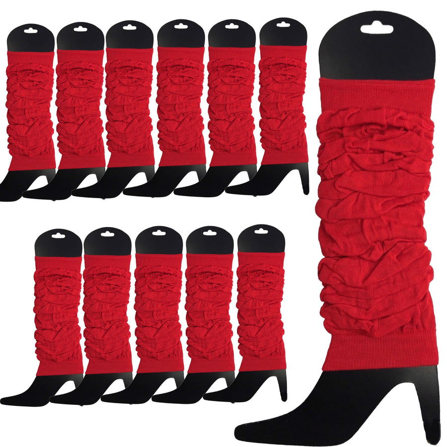 Premium 12 Pack Red Knitted 80s Party Leg Warmers