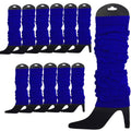 Premium 12 Pack Royal Blue Knitted 80s Party Leg Warmers