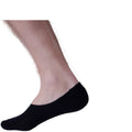 Premium 1 Pair Black Cotton No Show Socks with Non Slip Heel Grip 2-8
