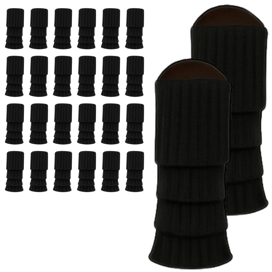 Premium 24 Pair Black Women's 80s Knit Leg Warmers Bulk Pack