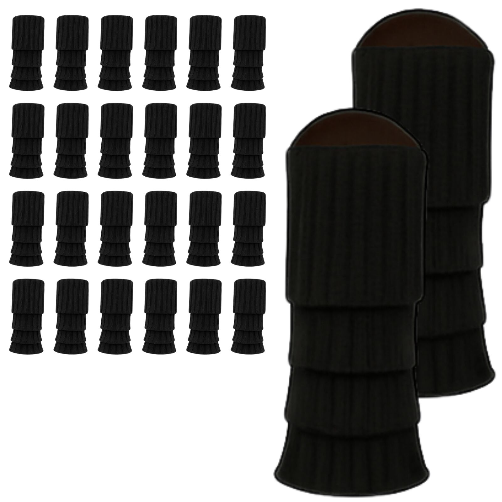 Premium 24 Pair Black Women's 80s Knit Leg Warmers Bulk Pack