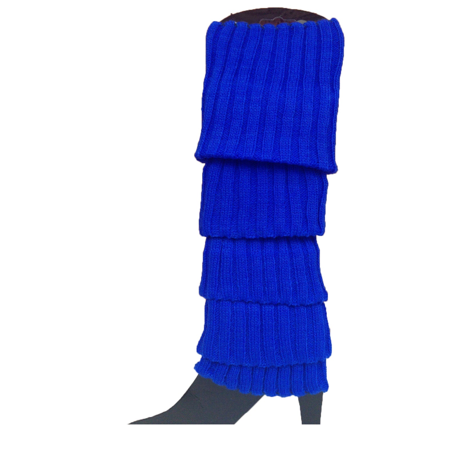 Premium 24 Pair Blue Women's 80s Knit Leg Warmers Bulk Pack
